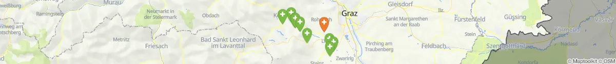 Map view for Pharmacies emergency services nearby Krottendorf-Gaisfeld (Voitsberg, Steiermark)